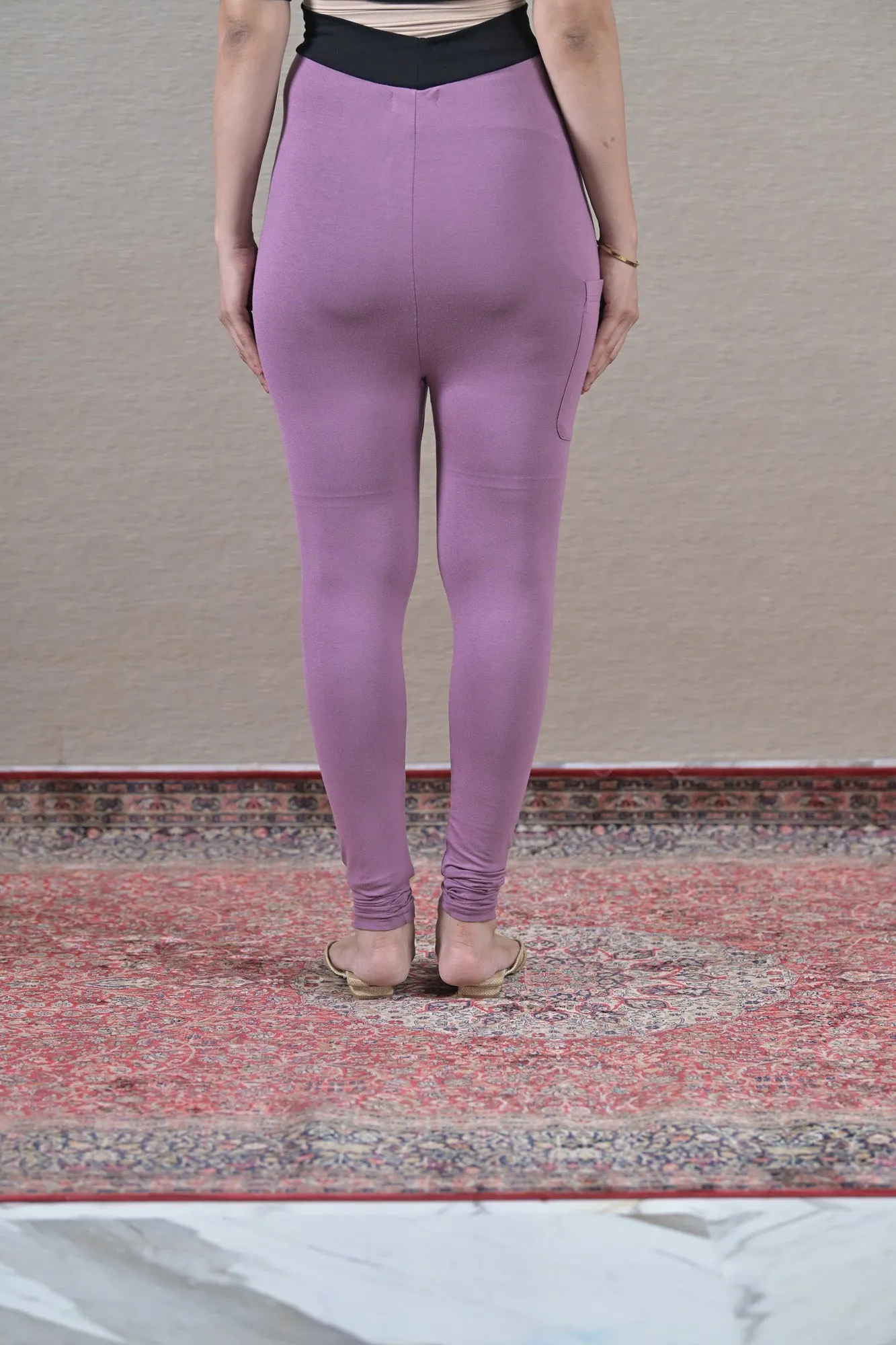 Mauve Over The Bump Leggings (BAMBOO LYCRA - FITTED)