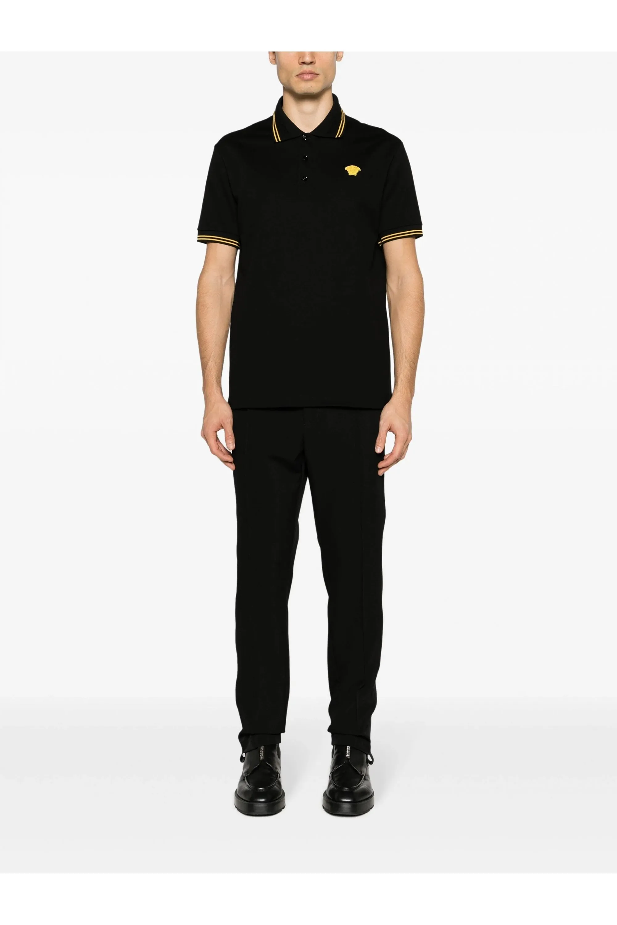 Medusa Piquet Polo Shirt Black