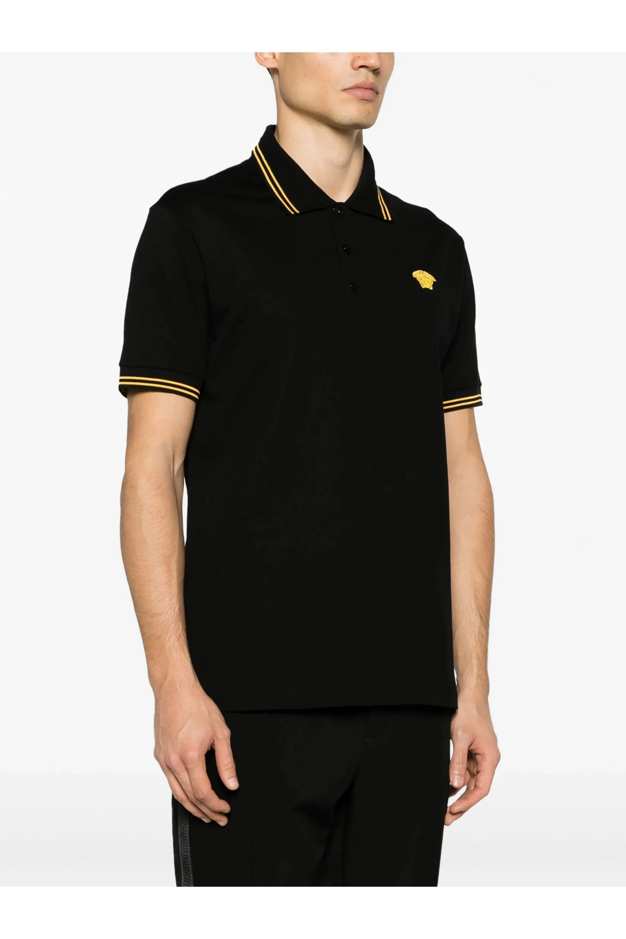 Medusa Piquet Polo Shirt Black