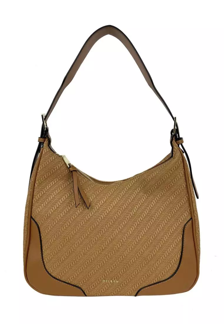 Mel&Co Braid Embossed Shoulder Bag