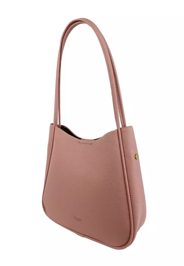 Mel&Co Pebbled Double Handle Shoulder Bag