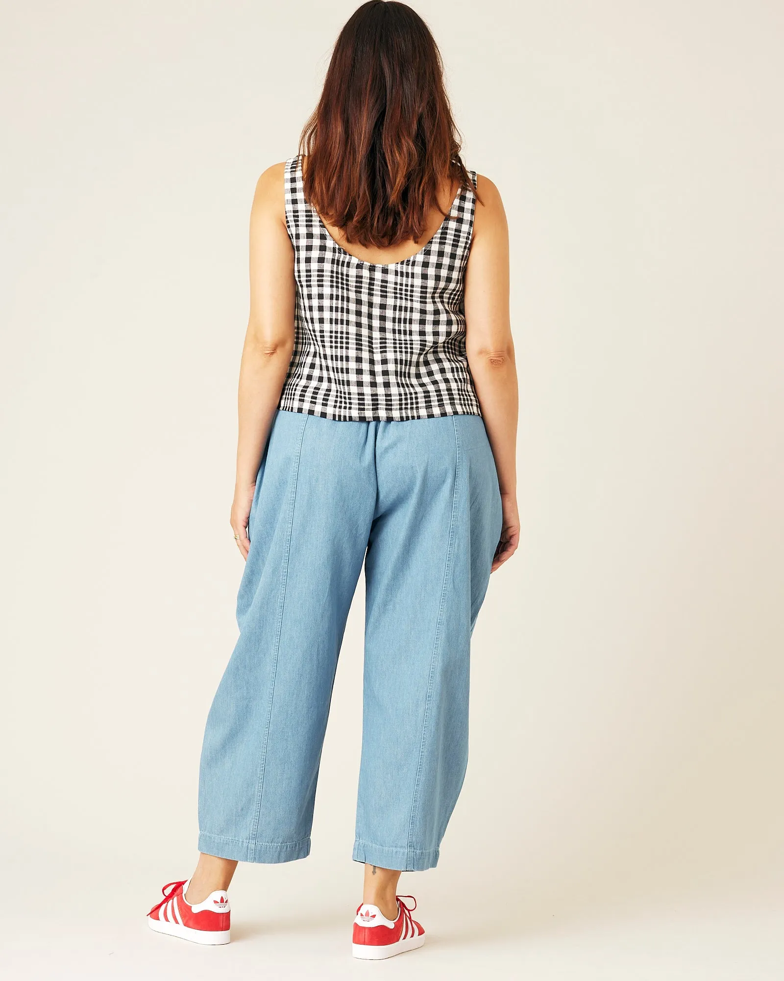 Mia Light Wash Denim Chambray Trousers