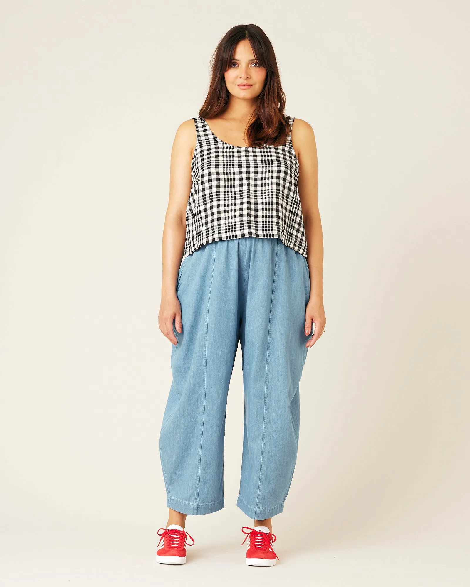 Mia Light Wash Denim Chambray Trousers