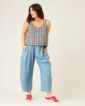 Mia Light Wash Denim Chambray Trousers