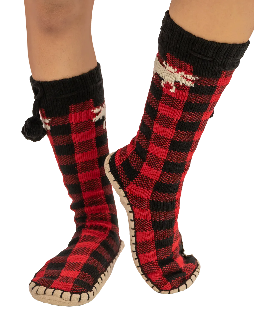 Moose Plaid Adult Mukluk Slipper