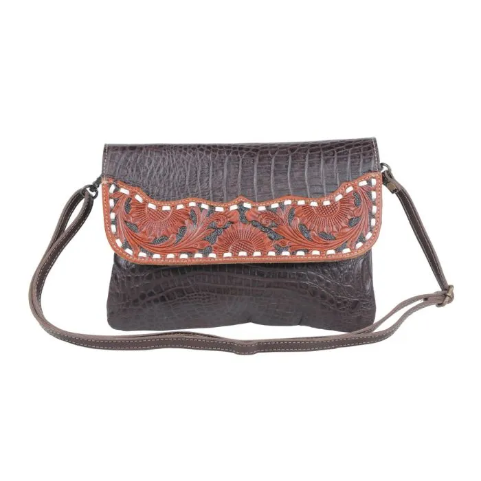 Myra Chocosplash Hand-Tooled Bag