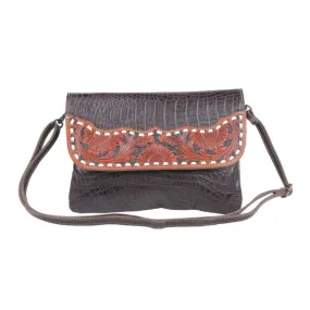 Myra Chocosplash Hand-Tooled Bag