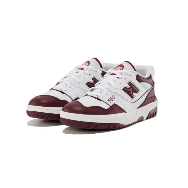 New balance 550 (white burgundy/ burgundy red/ white) men us 8-13