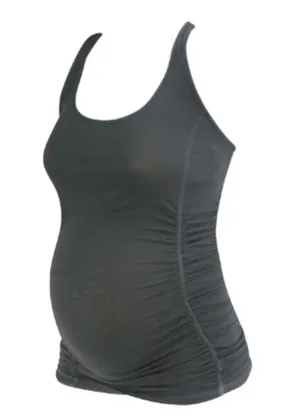 *New* Black A Pea In The Pod Maternity Racer Back Ruched Maternity Cami