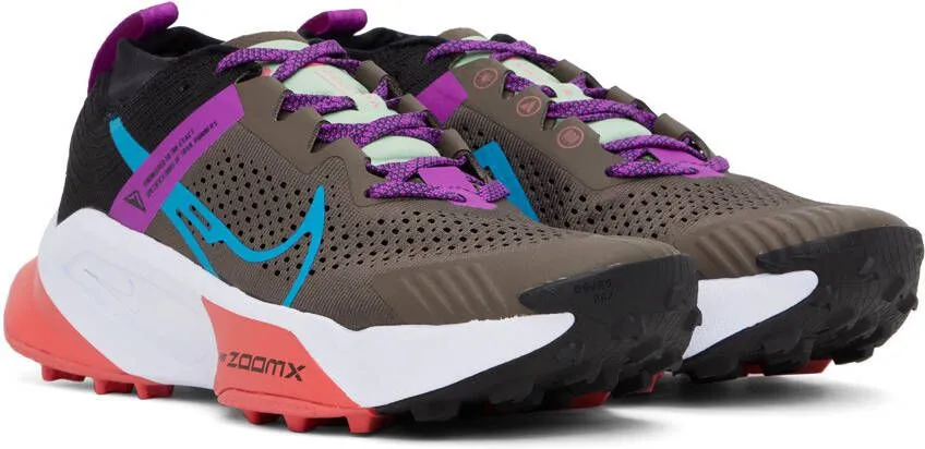 Nike Gray & Purple ZoomX Zegama Sneakers