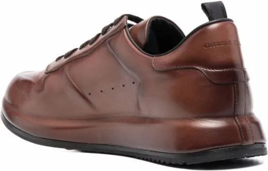 Officine Creative Race Lux panelled low-top leather sneakers Brown