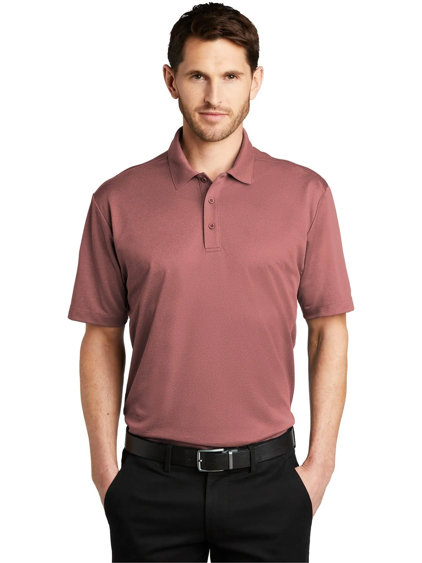 OUTLET-Port AuthorityHeathered Silk TouchPerformance Polo