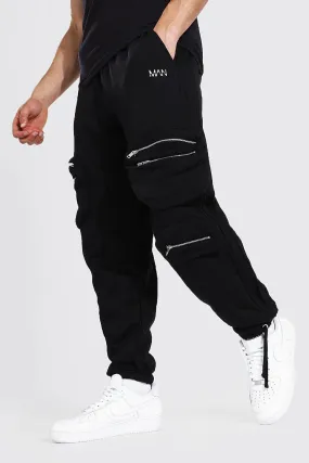 Oversized Pintuck Utility Cargo Joggers