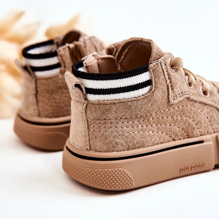 PA1 Children's High Sneakers Beige Boone With Zipper