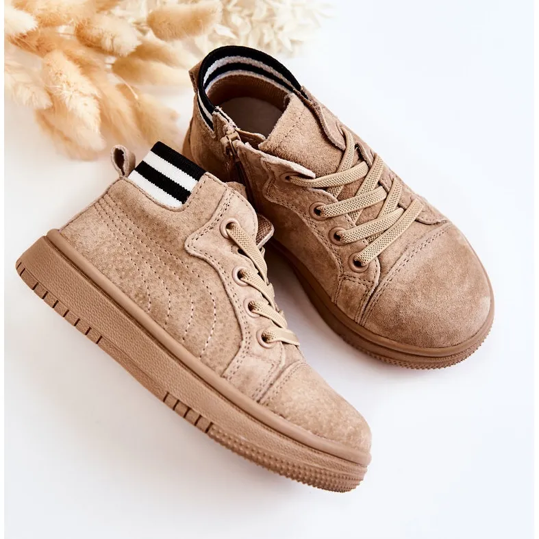 PA1 Children's High Sneakers Beige Boone With Zipper