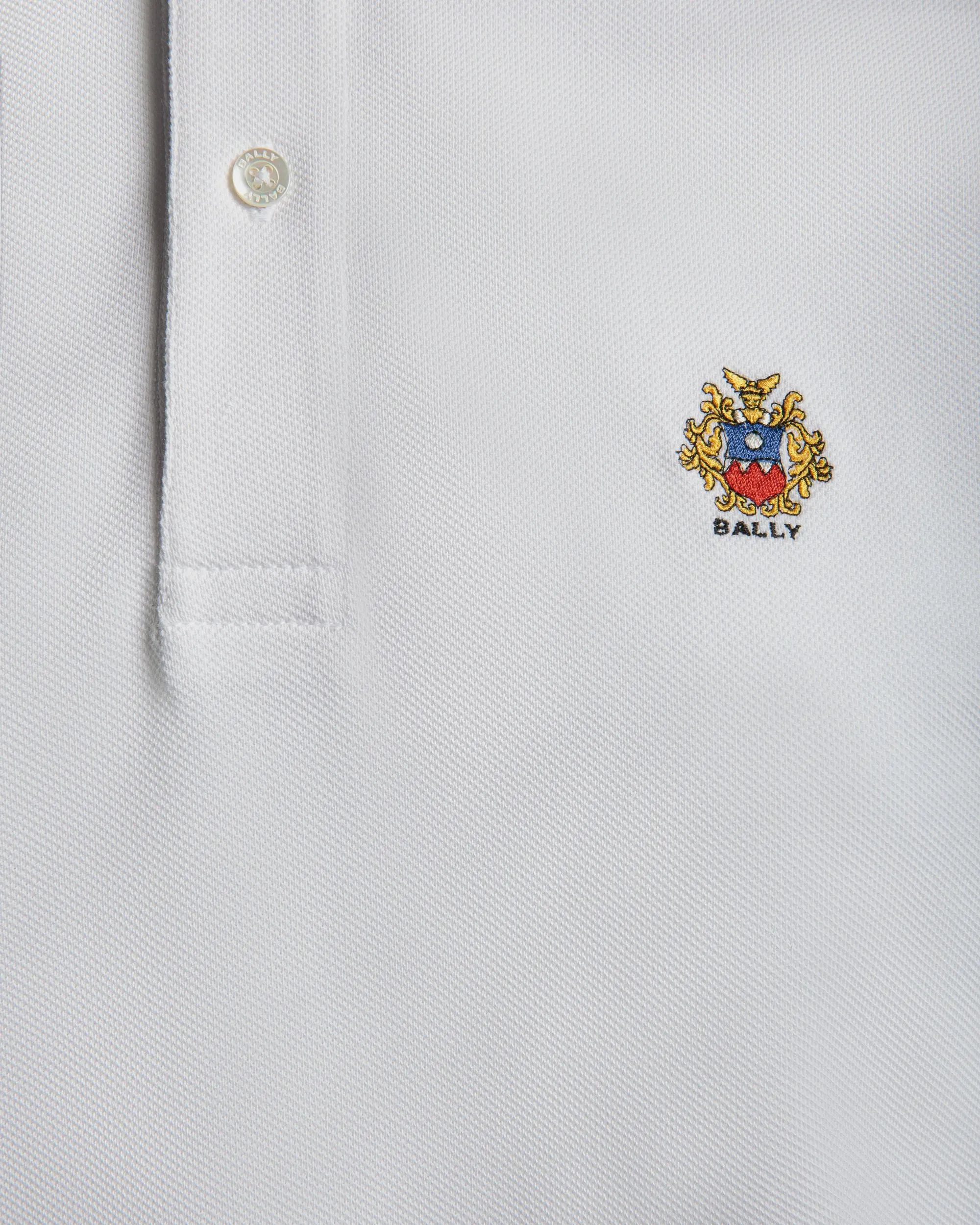 Polo Shirt in White Cotton 