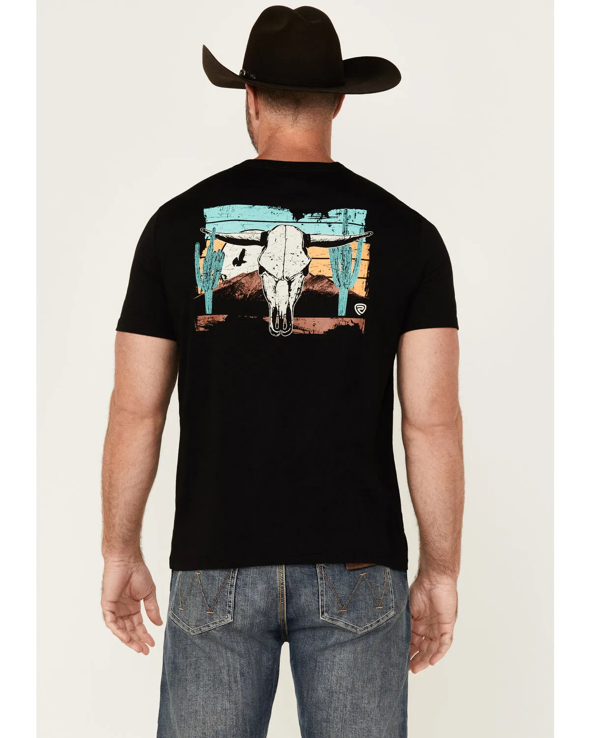 Product Name:  Rock & Roll Denim Men's Boot Barn Exclusive Scenic Steer Head Short Sleeve Graphic T-Shirt