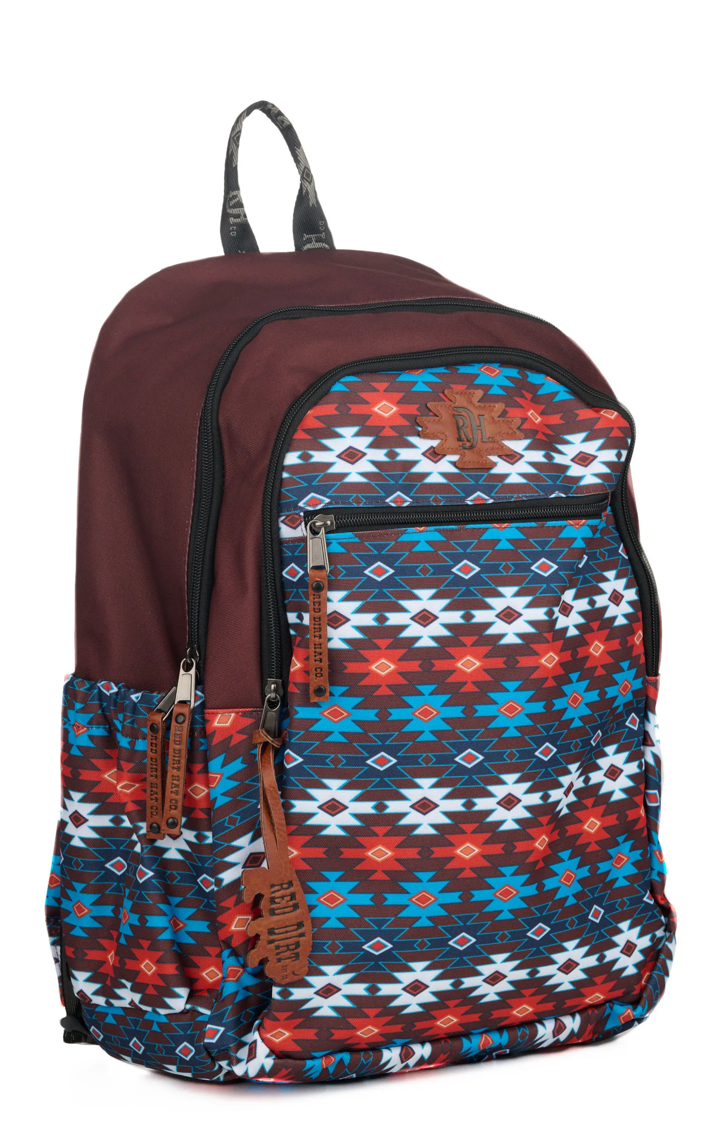 Red Dirt Hat Co. Chocolate & Colorful Aztec Backpack