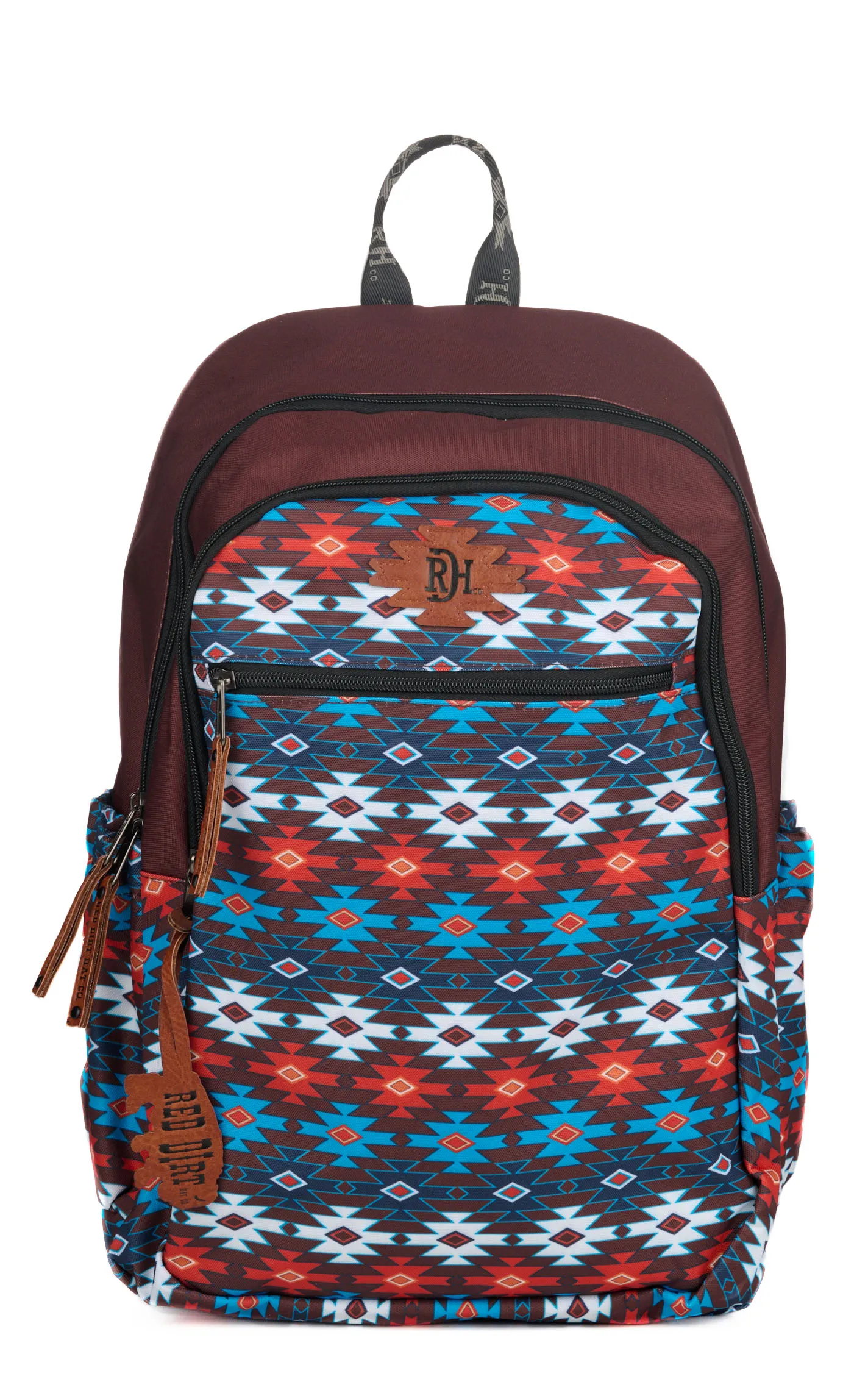 Red Dirt Hat Co. Chocolate & Colorful Aztec Backpack