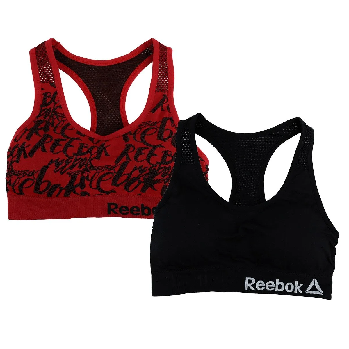 Reebok Women's Racer Back Bralette w/ Cutouts 2-Pack