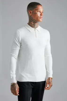 Regular Long Sleeve Half Zip Polo