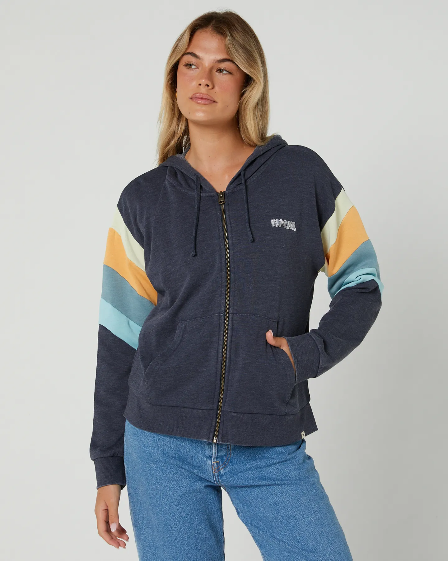 Rip Curl Surf Revival Zip Thru Hoodie - Navy | SurfStitch