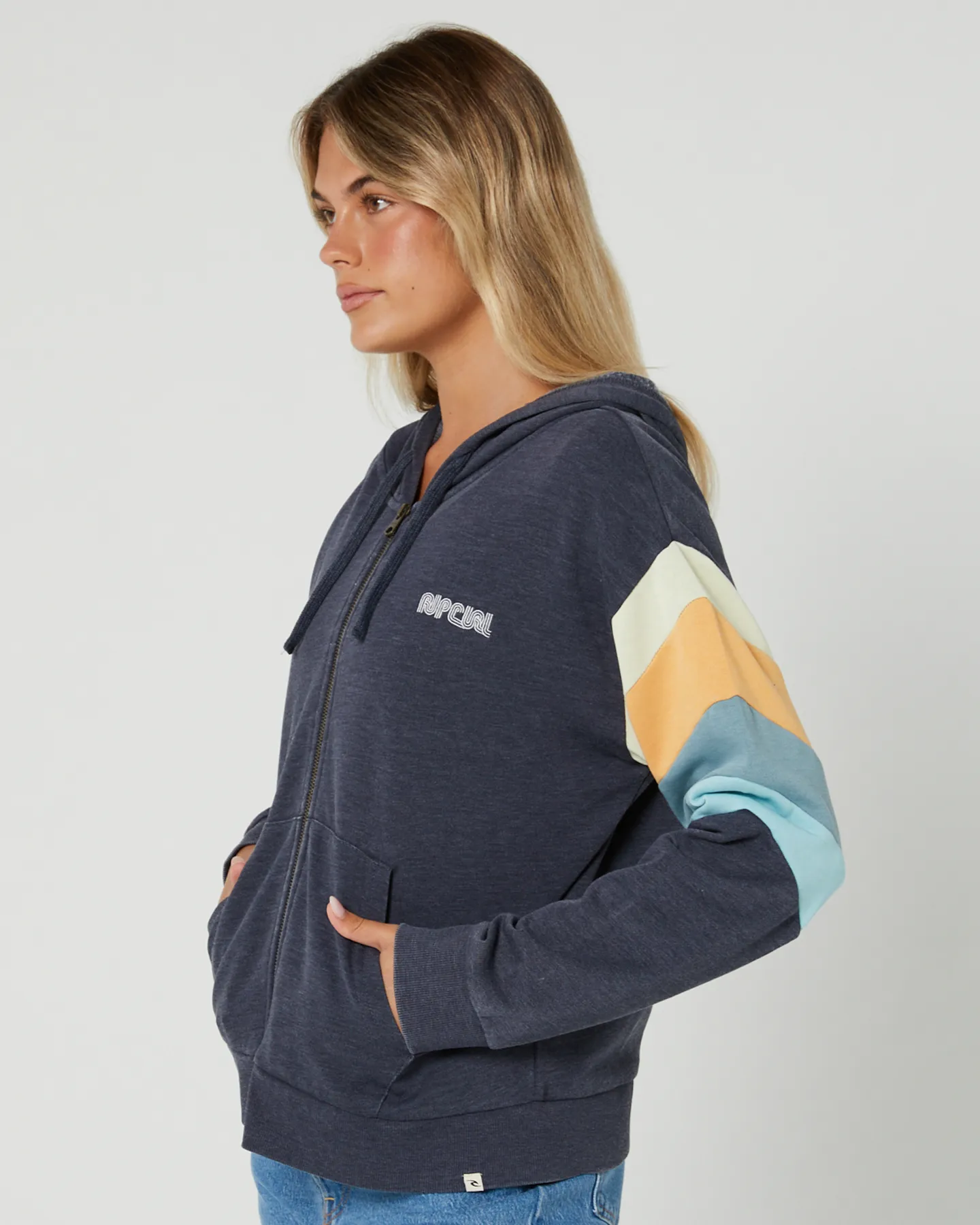 Rip Curl Surf Revival Zip Thru Hoodie - Navy | SurfStitch