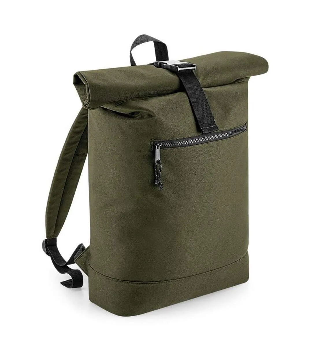 Roll top recycled backpack one size military green Bagbase