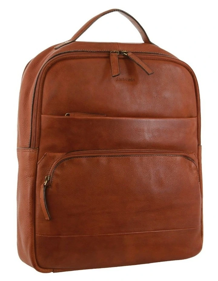 Rustic Leather Business Backpack/Computer Bag in Cognac