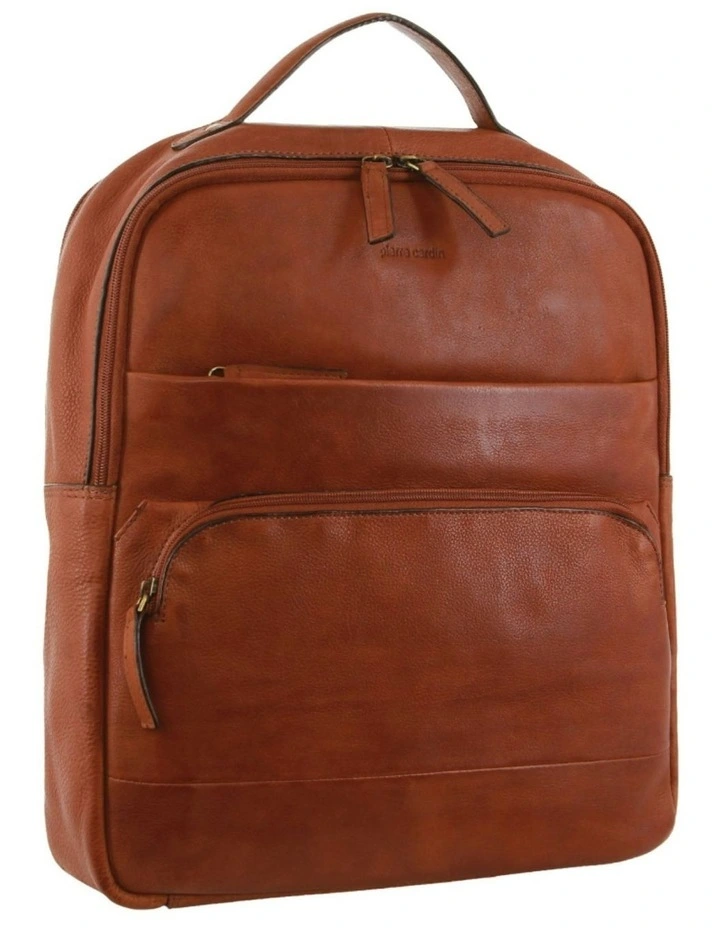 Rustic Leather Business Backpack/Computer Bag in Cognac