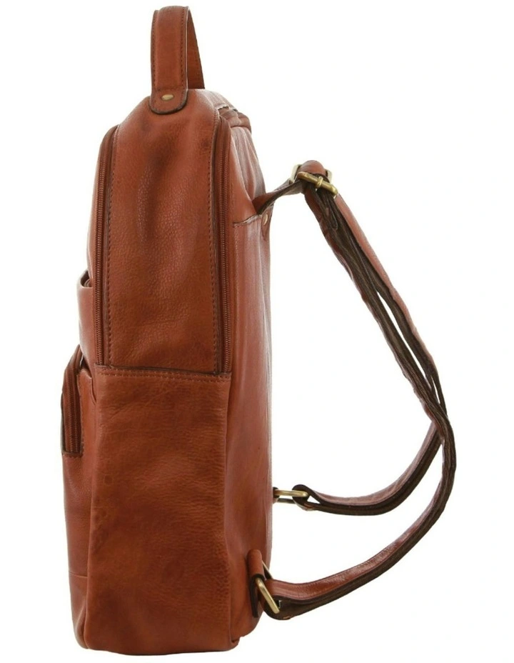 Rustic Leather Business Backpack/Computer Bag in Cognac