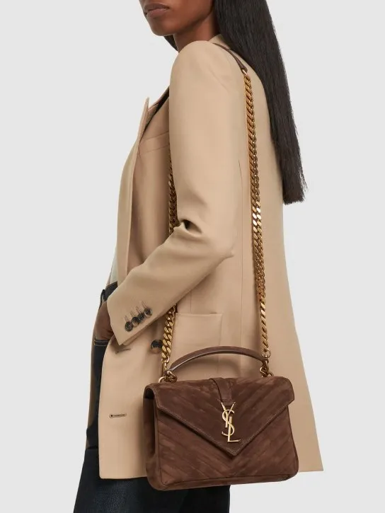 Saint Laurent   Medium College suede shoulder bag 