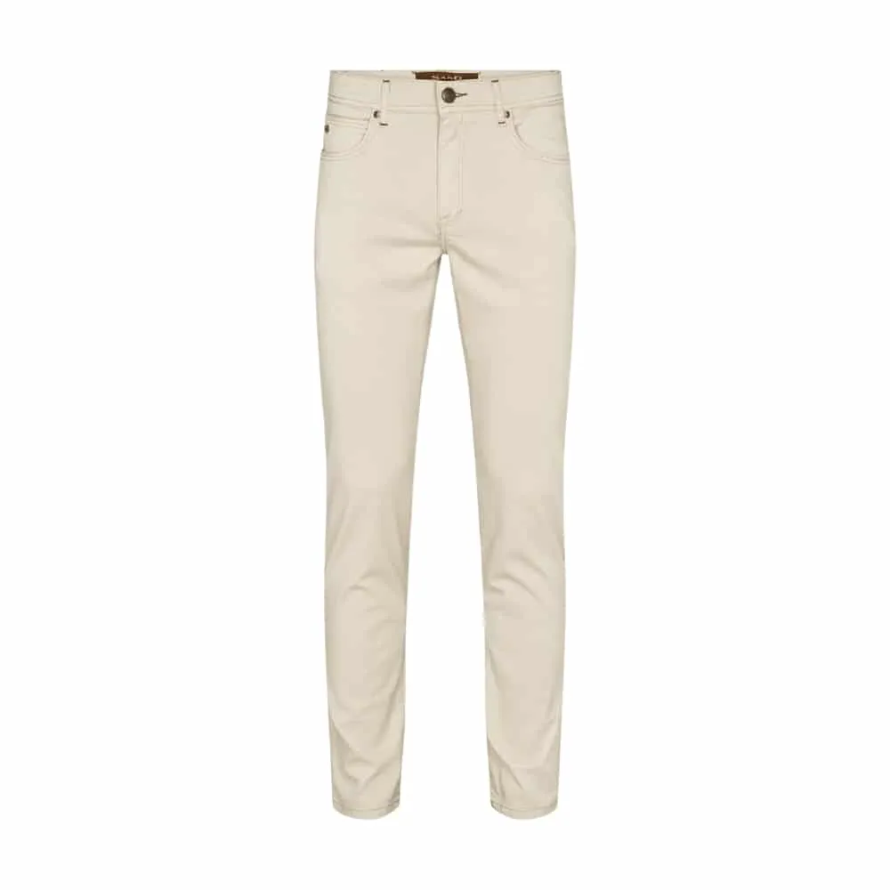 Sand Copenhagen Suede Touch Burton Off White Five Pocket Jeans | Menswear Online