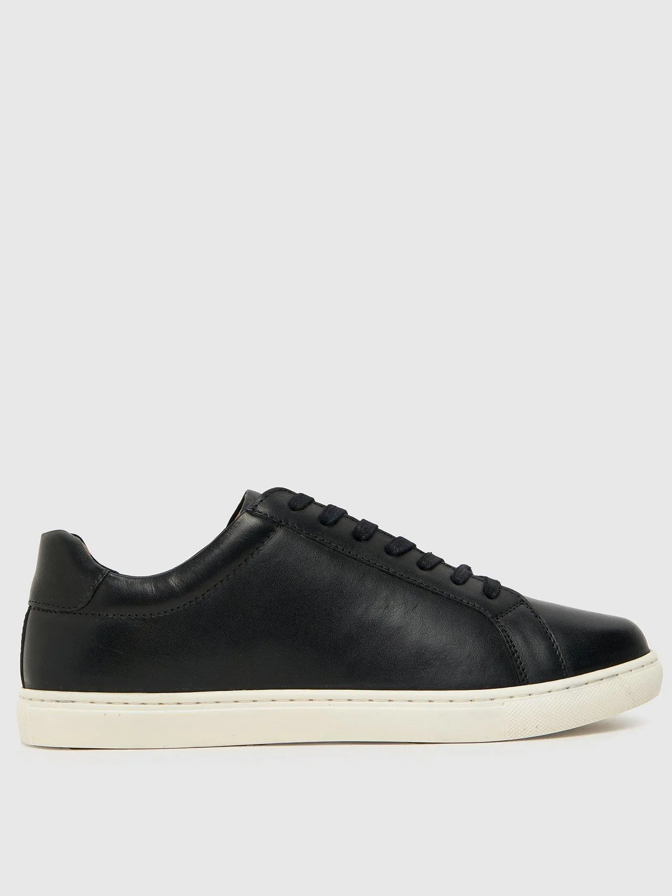 Schuh Wayne Leather Cupsole Trainers - Black