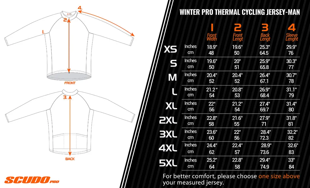 ScudoPro Pro Thermal Long Sleeve Cycling Jersey Country CODE Barbados Black | Men and Women