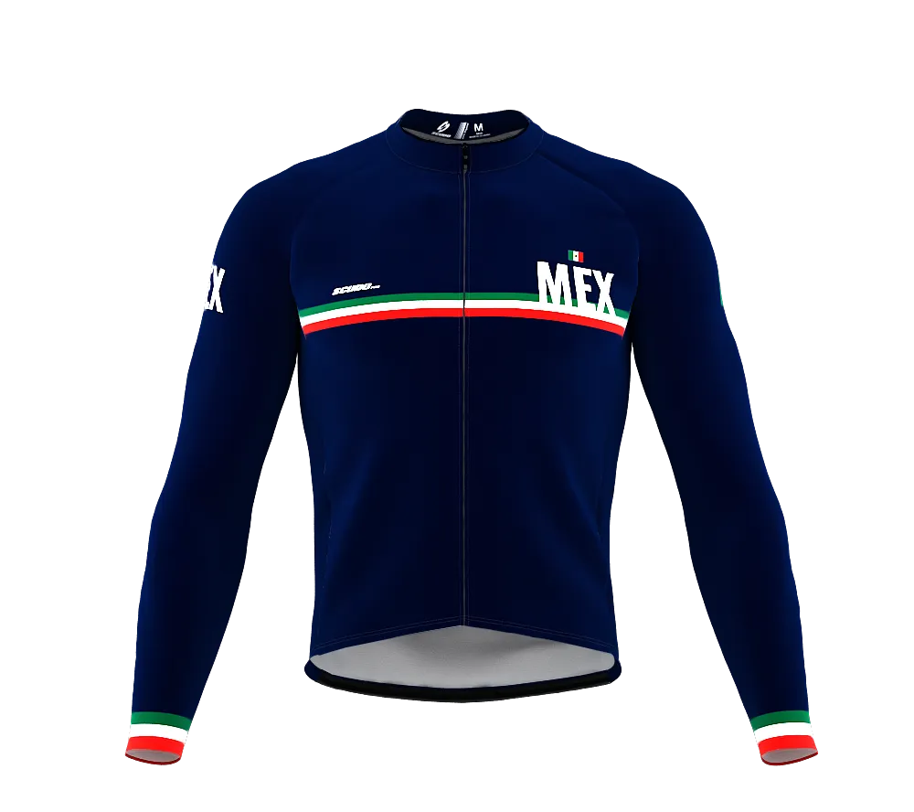 ScudoPro Pro Thermal Long Sleeve Cycling Jersey Country CODE Mexico Blue | Men and Women