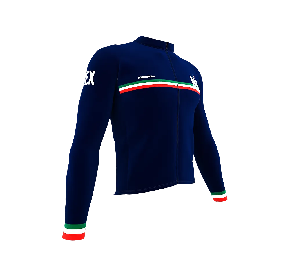 ScudoPro Pro Thermal Long Sleeve Cycling Jersey Country CODE Mexico Blue | Men and Women