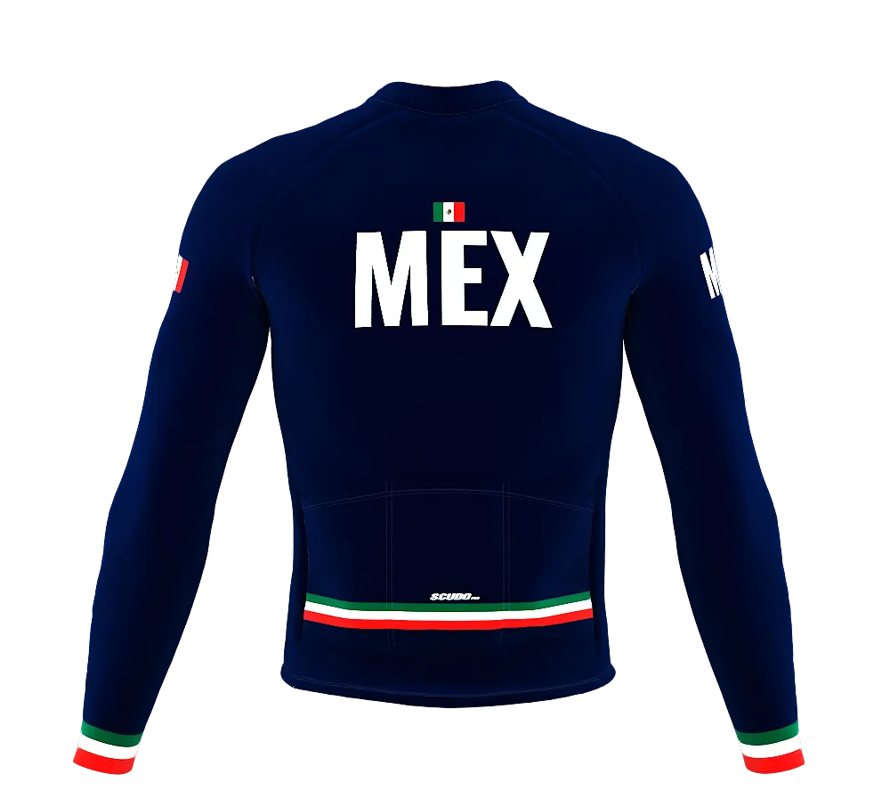 ScudoPro Pro Thermal Long Sleeve Cycling Jersey Country CODE Mexico Blue | Men and Women