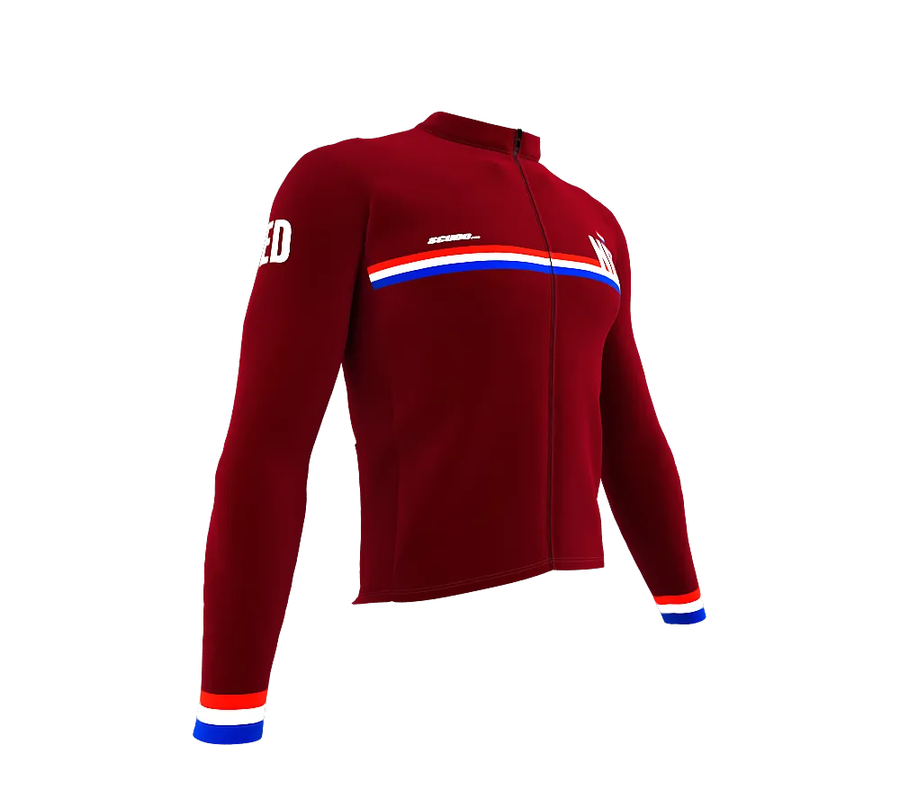 ScudoPro Pro Thermal Long Sleeve Cycling Jersey Country CODE Netherlands Vine | Men and Women