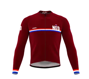 ScudoPro Pro Thermal Long Sleeve Cycling Jersey Country CODE Netherlands Vine | Men and Women