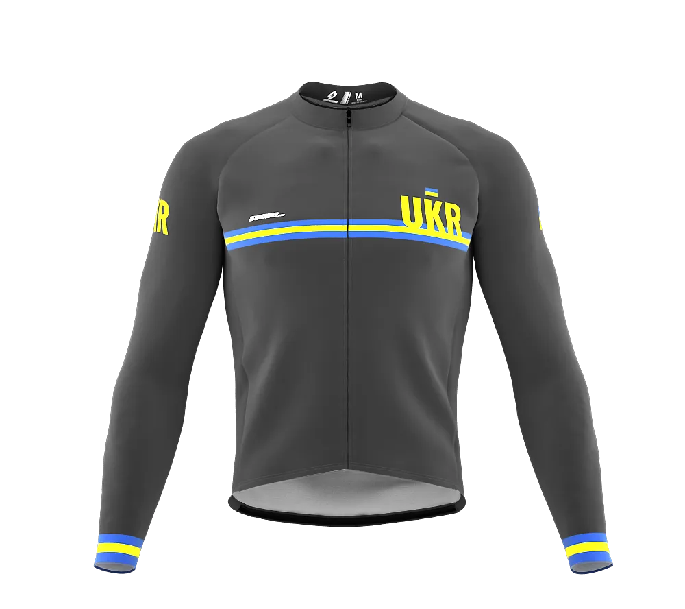 ScudoPro Pro Thermal Long Sleeve Cycling Jersey Country CODE Ukraine Gray | Men and Women