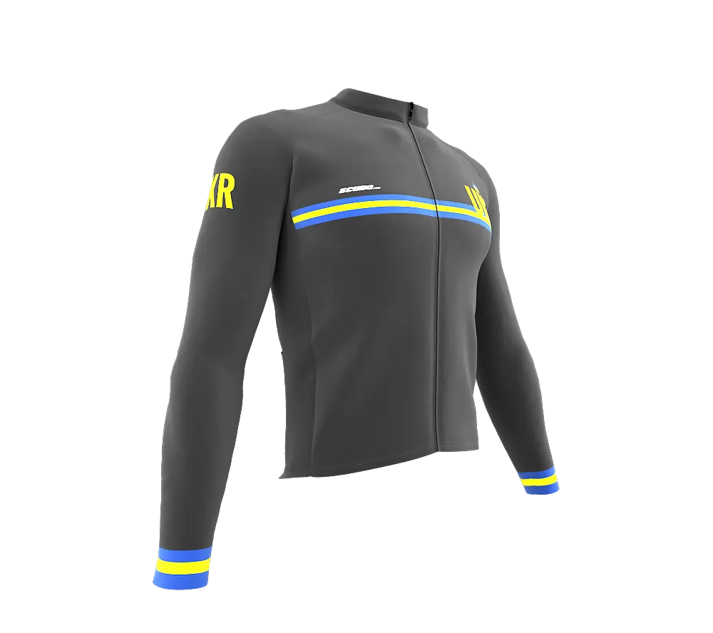 ScudoPro Pro Thermal Long Sleeve Cycling Jersey Country CODE Ukraine Gray | Men and Women