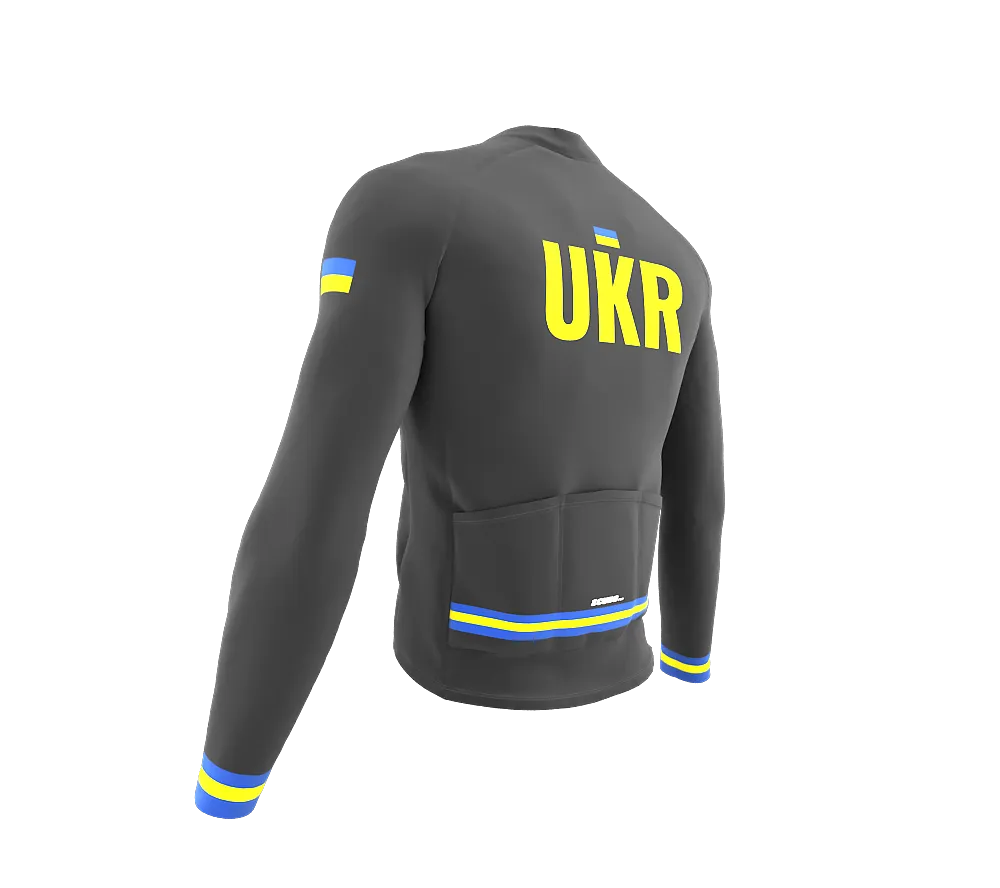 ScudoPro Pro Thermal Long Sleeve Cycling Jersey Country CODE Ukraine Gray | Men and Women