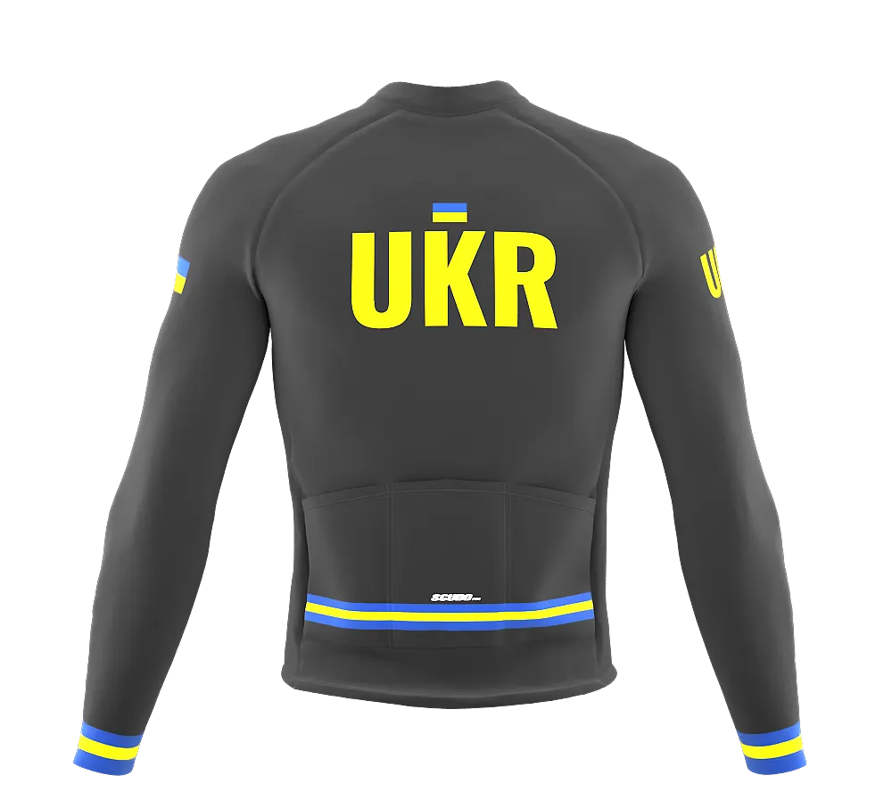 ScudoPro Pro Thermal Long Sleeve Cycling Jersey Country CODE Ukraine Gray | Men and Women