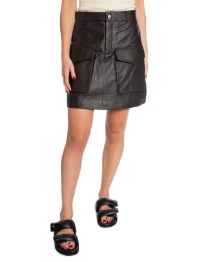 SELECTED FEMME SKIRT KAISA HW SHORT LEATHER SKIRT JAVA