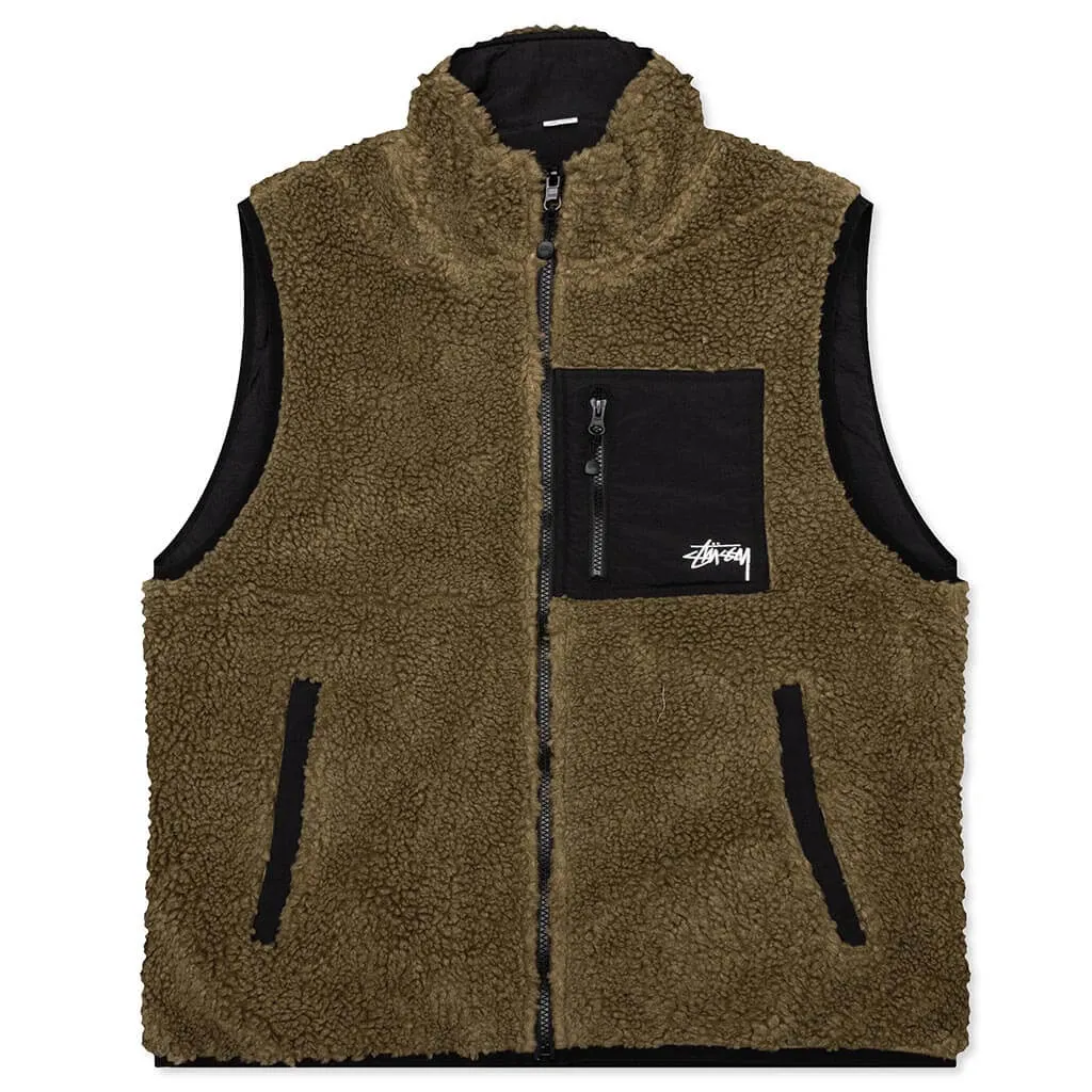 Sherpa Reversible Vest - Olive