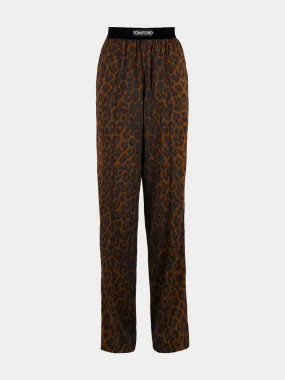 Silk Satin Leopard PJ Trousers