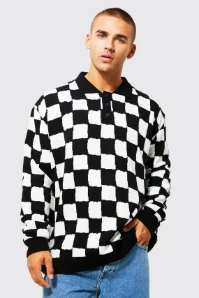 Skate Checkerboard Oversized Polo