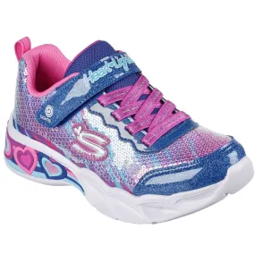 Skechers Girls S Lights Lets Shine Navy Multi Trainers