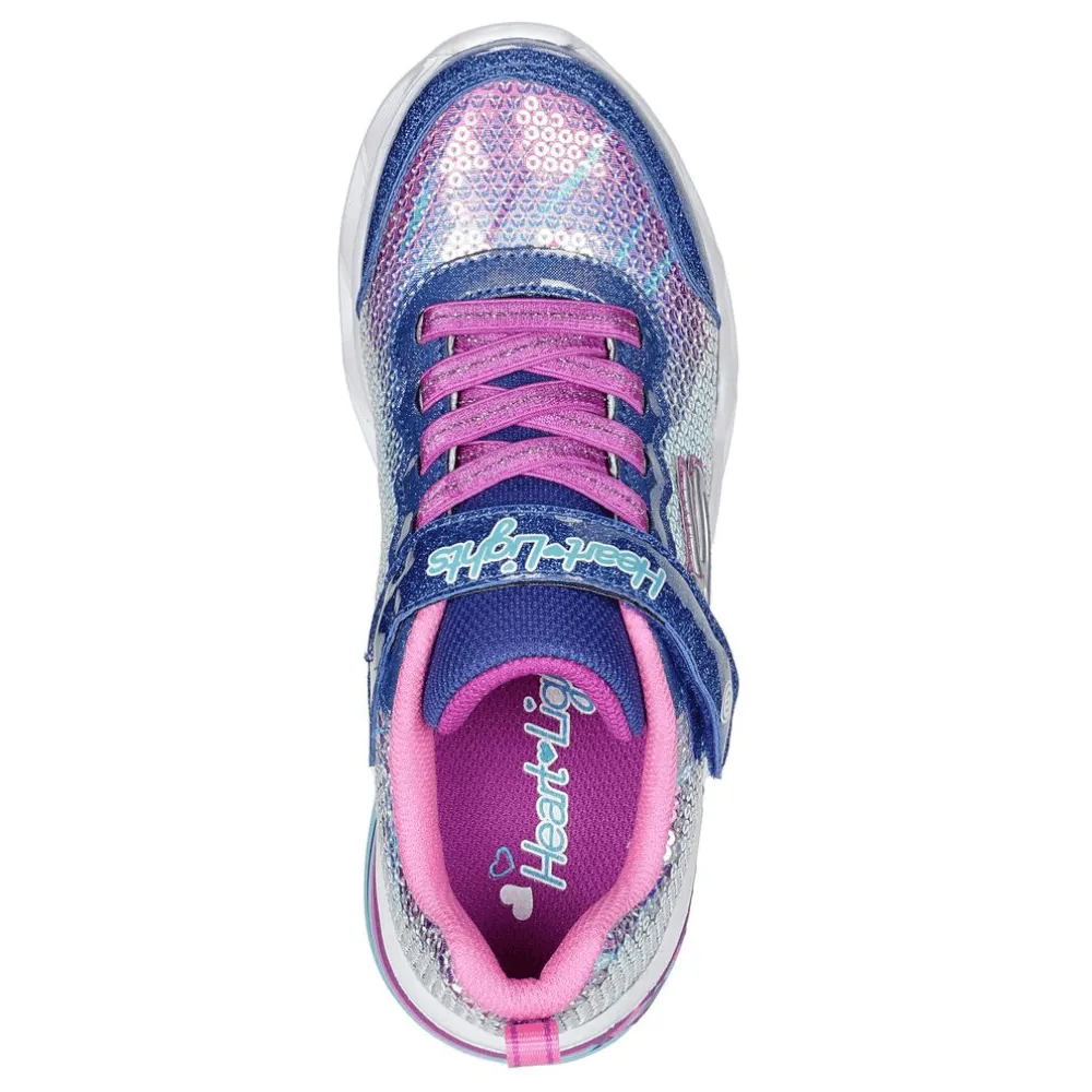 Skechers Girls S Lights Lets Shine Navy Multi Trainers